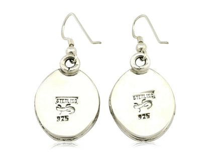 Navajo Earrings .925 Silver Kingman Turquoise Native American Artist C.80's