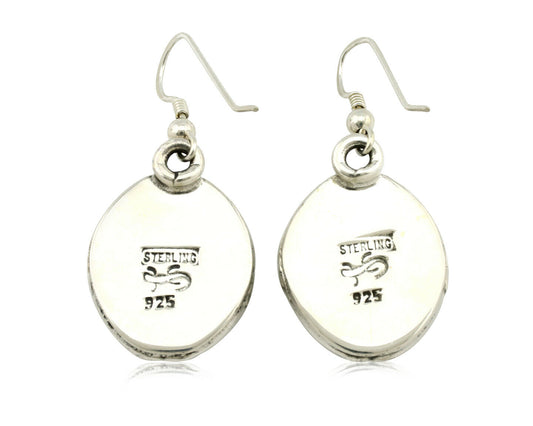 Navajo Earrings .925 Silver Kingman Turquoise Native American Artist C.80's