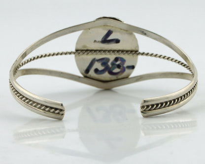 Navajo Bracelet .925 Silver White Sea Shell Native American Artist C.90's