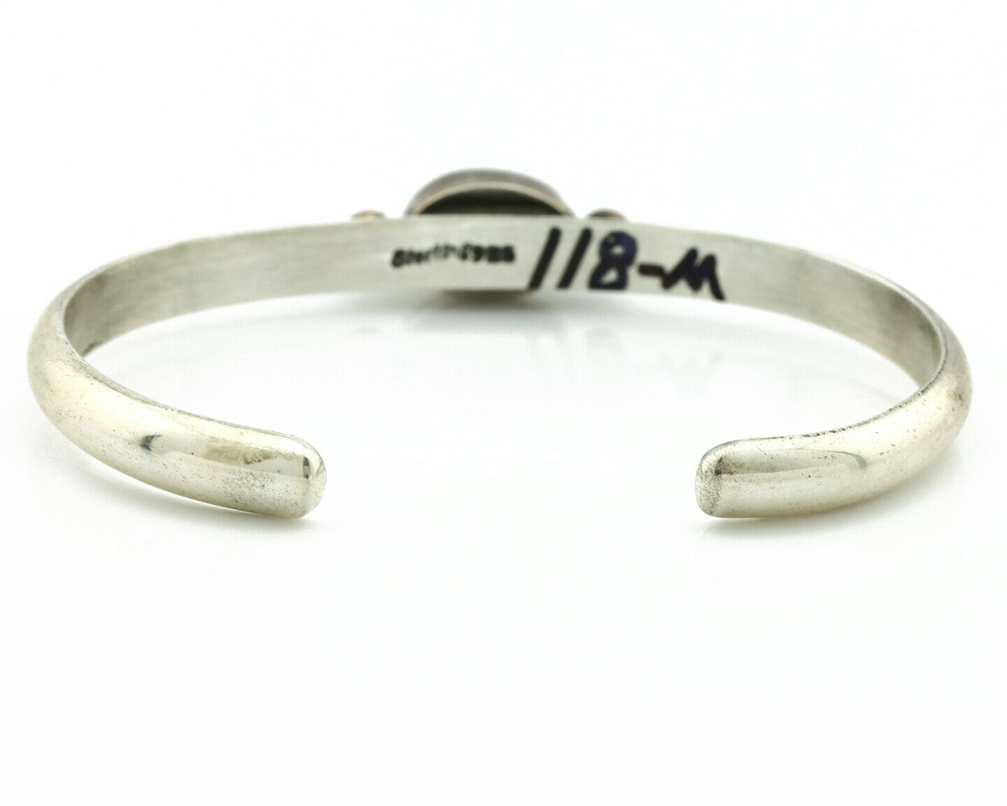 Navajo Bracelet .925 Silver Blue Turquoise Native American Artist C.80's