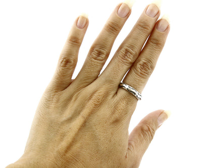 Women's Navajo Ring .925 SOLID Silver Hand Stamped Circa 1980's