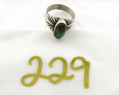 Navajo Ring .925 Silver Bisbee Turquoise Artist Signed Apache C.80's