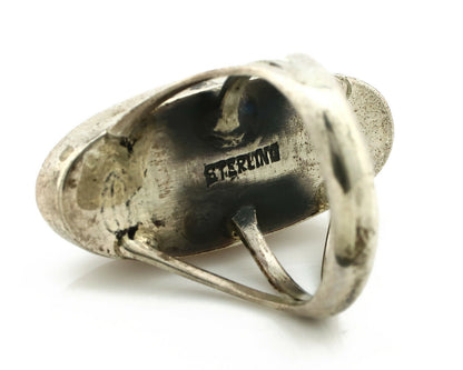 Navajo Ring .925 Silver Nevada Turquoise Native American Artist C.80's