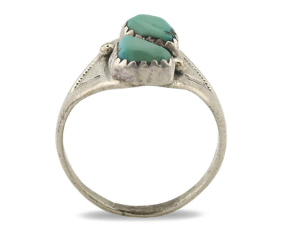 Zuni Ring .925 Silver Natural Blue Turquoise Native American Artist C.1980's