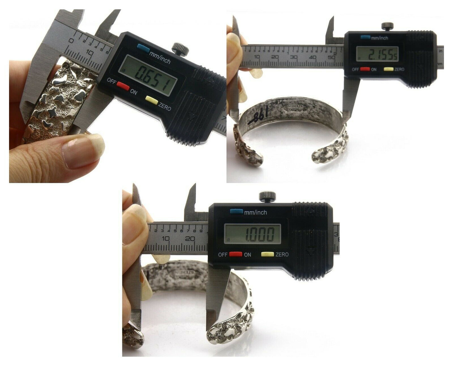 Navajo Bracelet .925 Silver Hand Stamped Arrow Head Signed Montoya C.80's