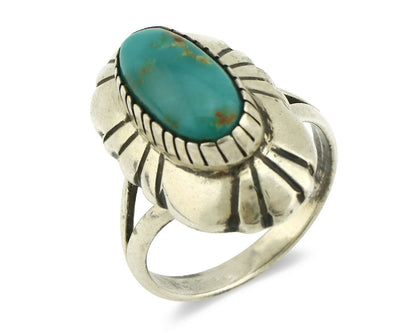 Navajo Ring .925 Silver Arizona Turquoise Signed M Montoya C.80's