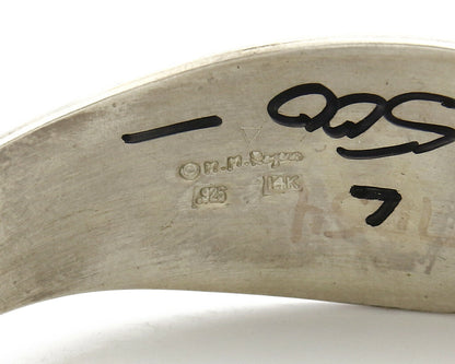 Navajo Bracelet .925 Silver & 14k Solid Gold MM Rogers and NJ Cuff C.80's