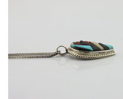 Navajo Handmade Pendant 925 Silver Natural Gemstone Native American Artist C80s