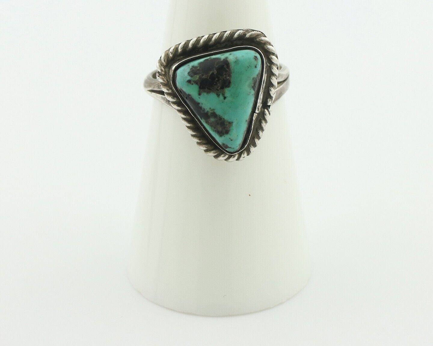 Navajo Handmade Ring .925 Silver Southwest Turquoise Native Artist C.80's