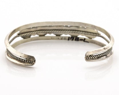 Navajo Bracelet .925 Silver Natural Blue Southwest Turquoise Signed UB C.80's