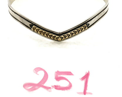 Navajo Bracelet .925 Silver & 14k Solid Gold MM Rogers and TAS Cuff C.80's