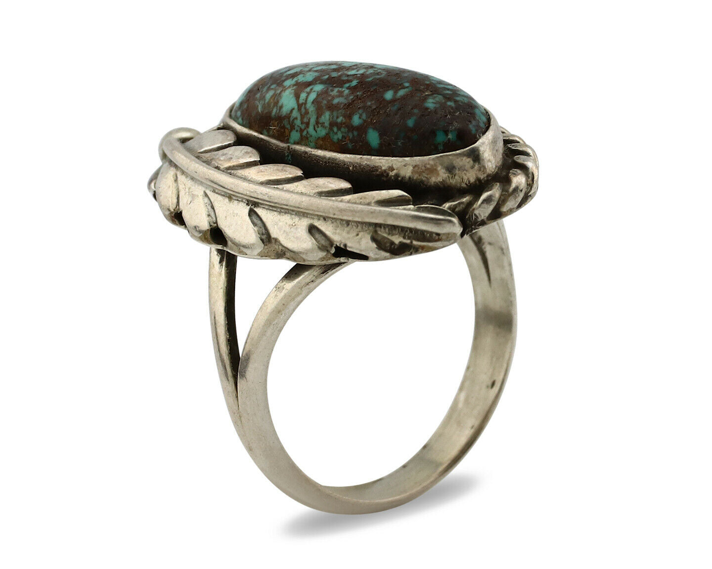 Navajo Ring .925 Silver Arizona Turquoise Signed Apache Manufacturing C80s