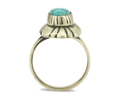 Navajo Ring .925 Silver Arizona Turquoise Signed M Montoya C.80's