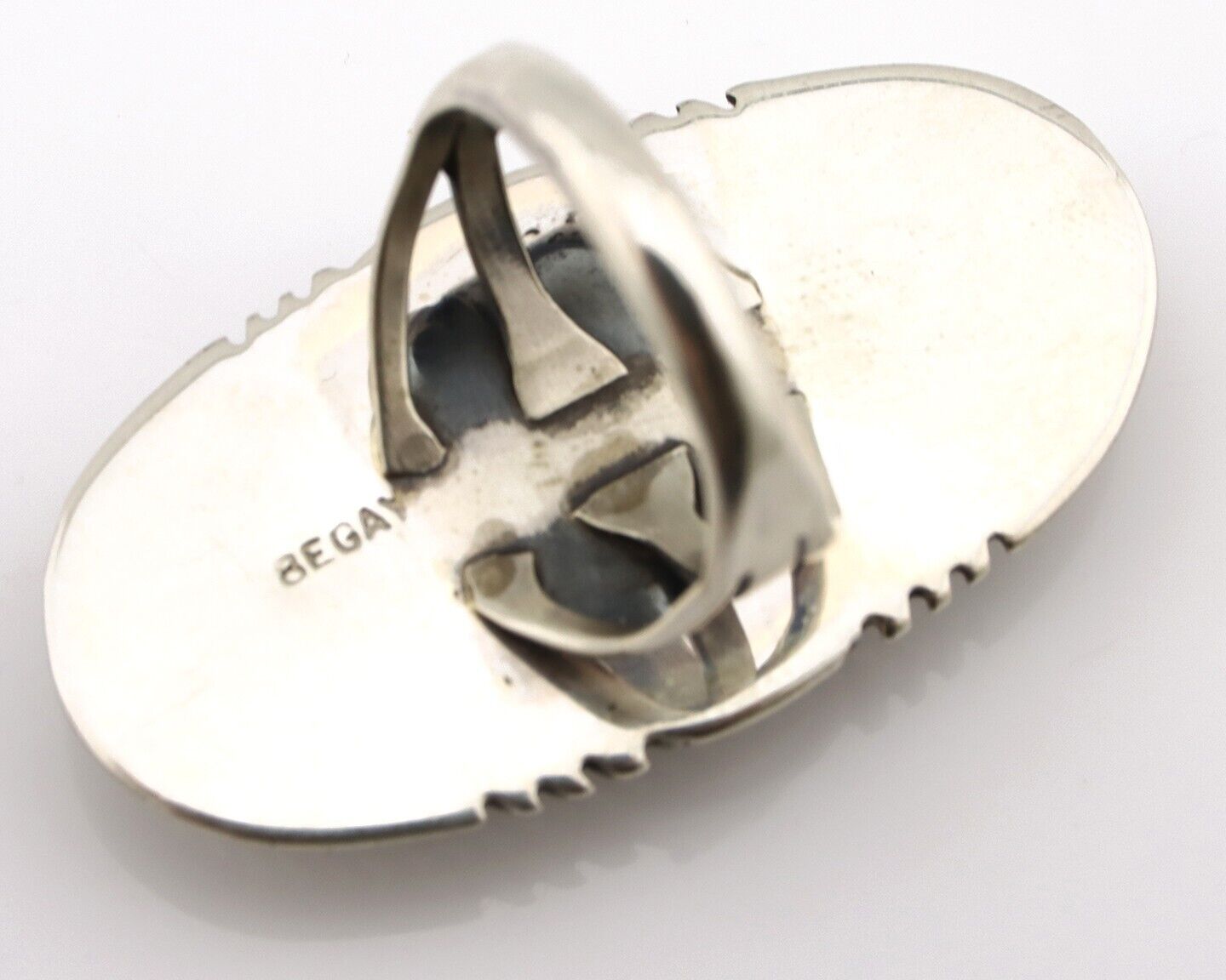 Navajo Ring 925 Silver Blue Turquoise Native Artist Signed Begay C.80s