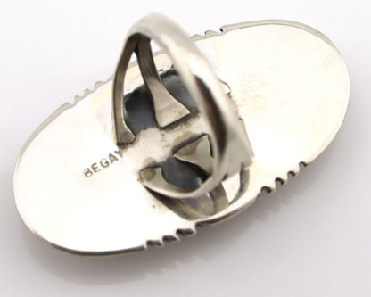 Navajo Ring 925 Silver Blue Turquoise Native Artist Signed Begay C.80s