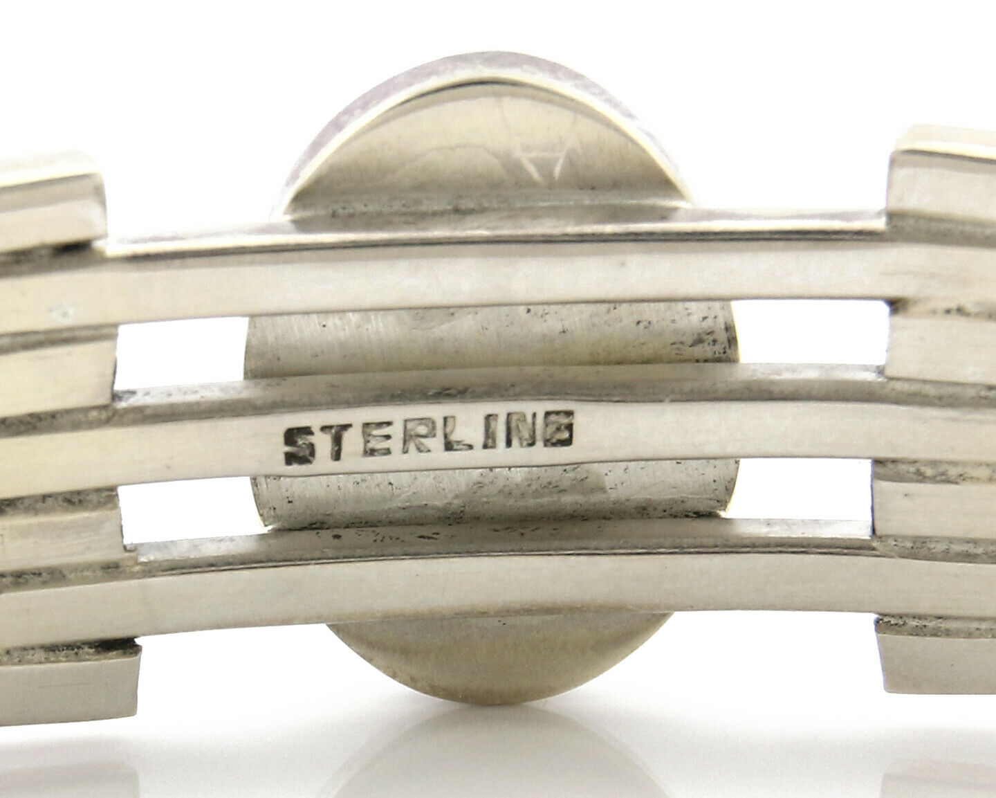 Mexican Bracelet .925 Silver Artist Signed PM Black Onyx C.80's