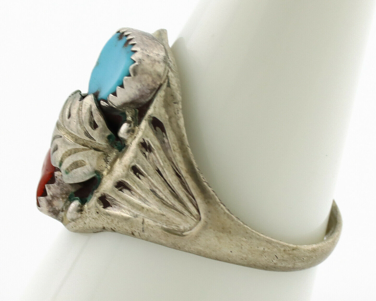Navajo Ring .925 Silver Sleeping Beauty Turquoise Native Artist C.1980's