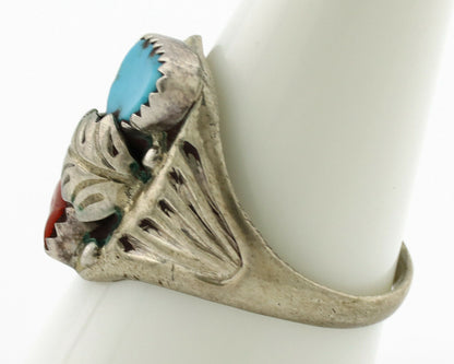 Navajo Ring .925 Silver Sleeping Beauty Turquoise Native Artist C.1980's