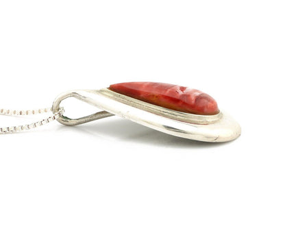 Navajo Necklace 925 Silver Natural Oyster Artist Signed ChaRay Circa 1988