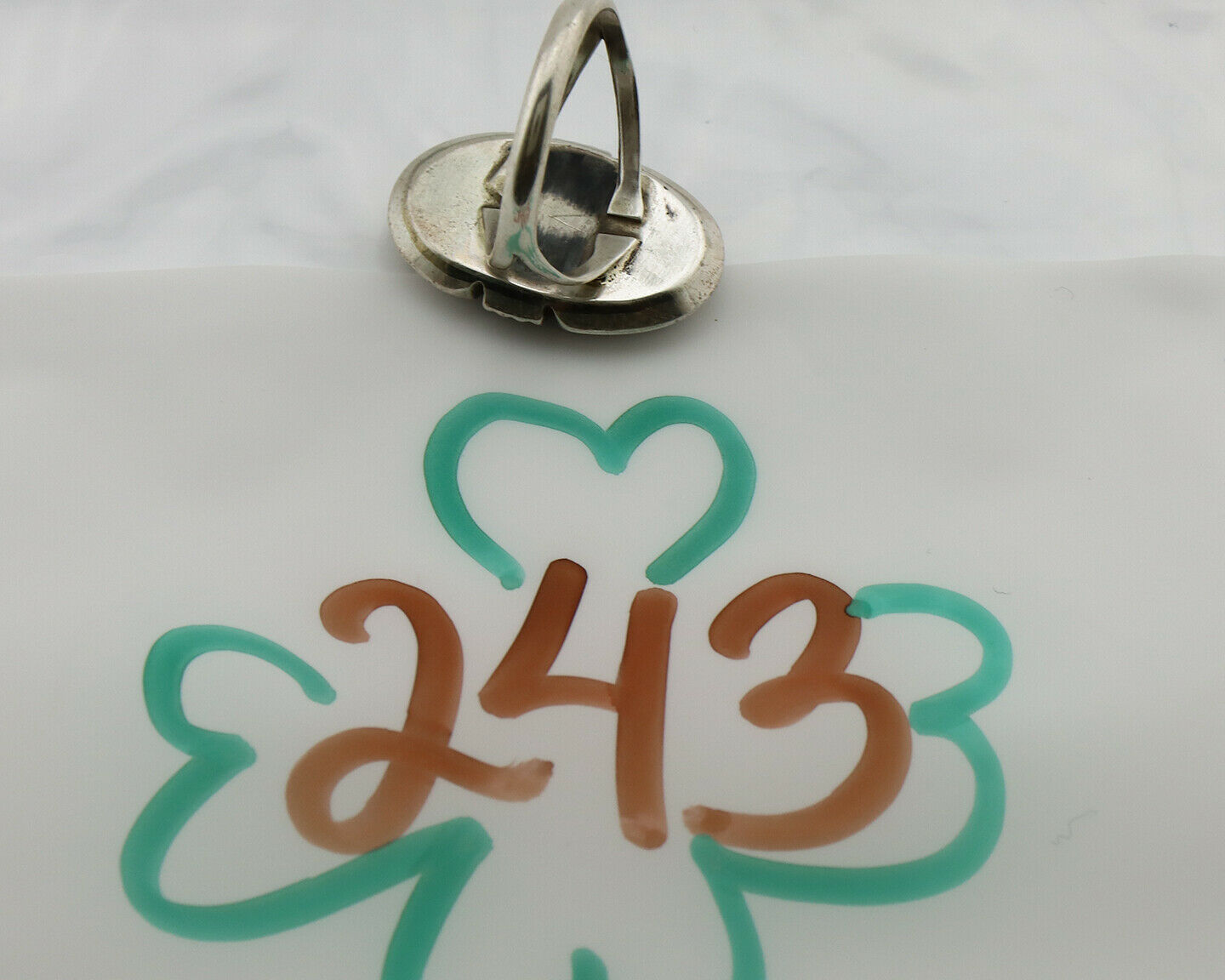Navajo Ring .925 Silver Sleeping Beauty Turquoise Native American Artist C.1980s