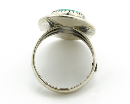 Navajo Ring 925 Silver Natural Blue Turquoise Artist Signed USA C.80's