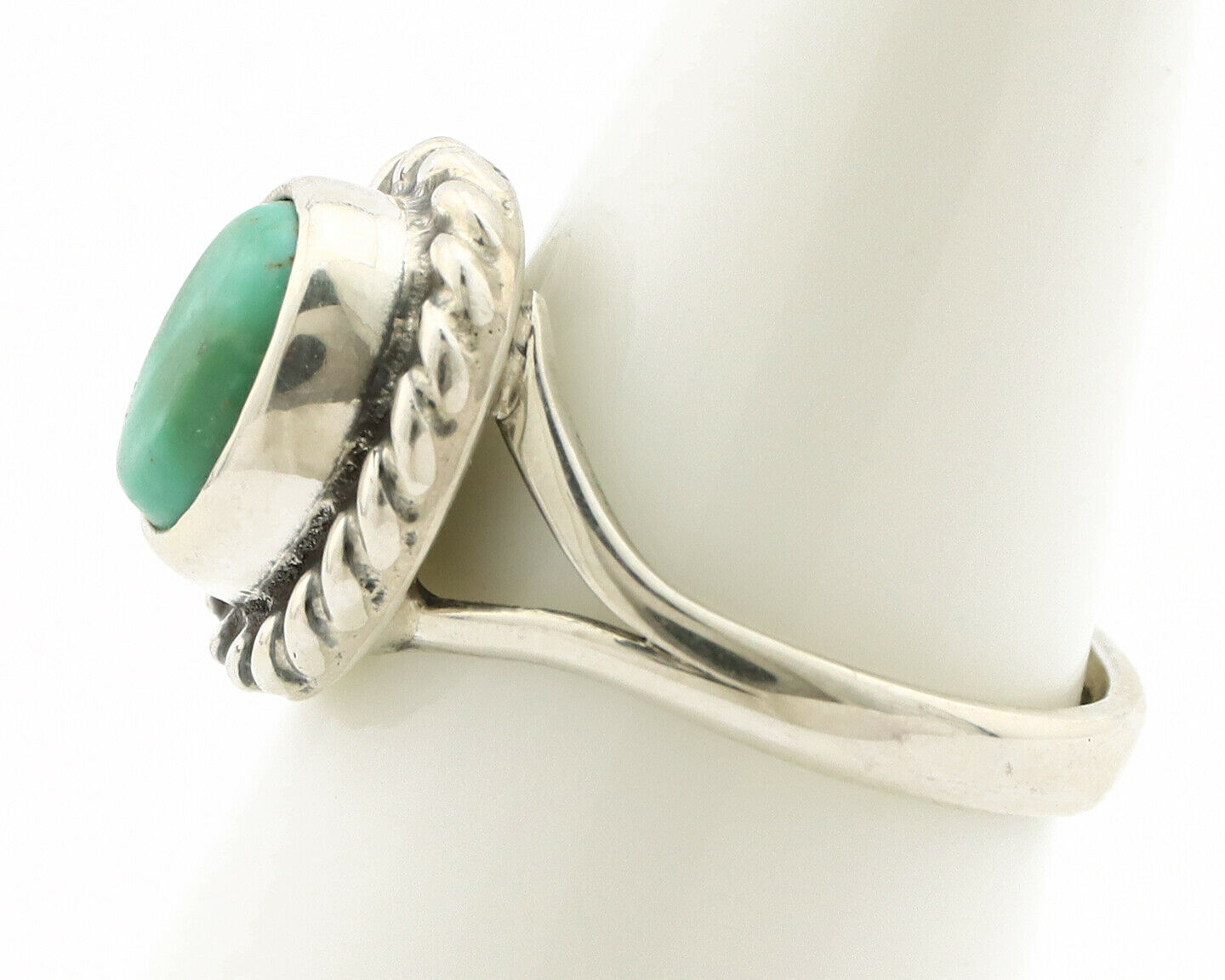 Navajo Ring .925 Silver Kingman Turquoise Artist Signed Gecko C.90's
