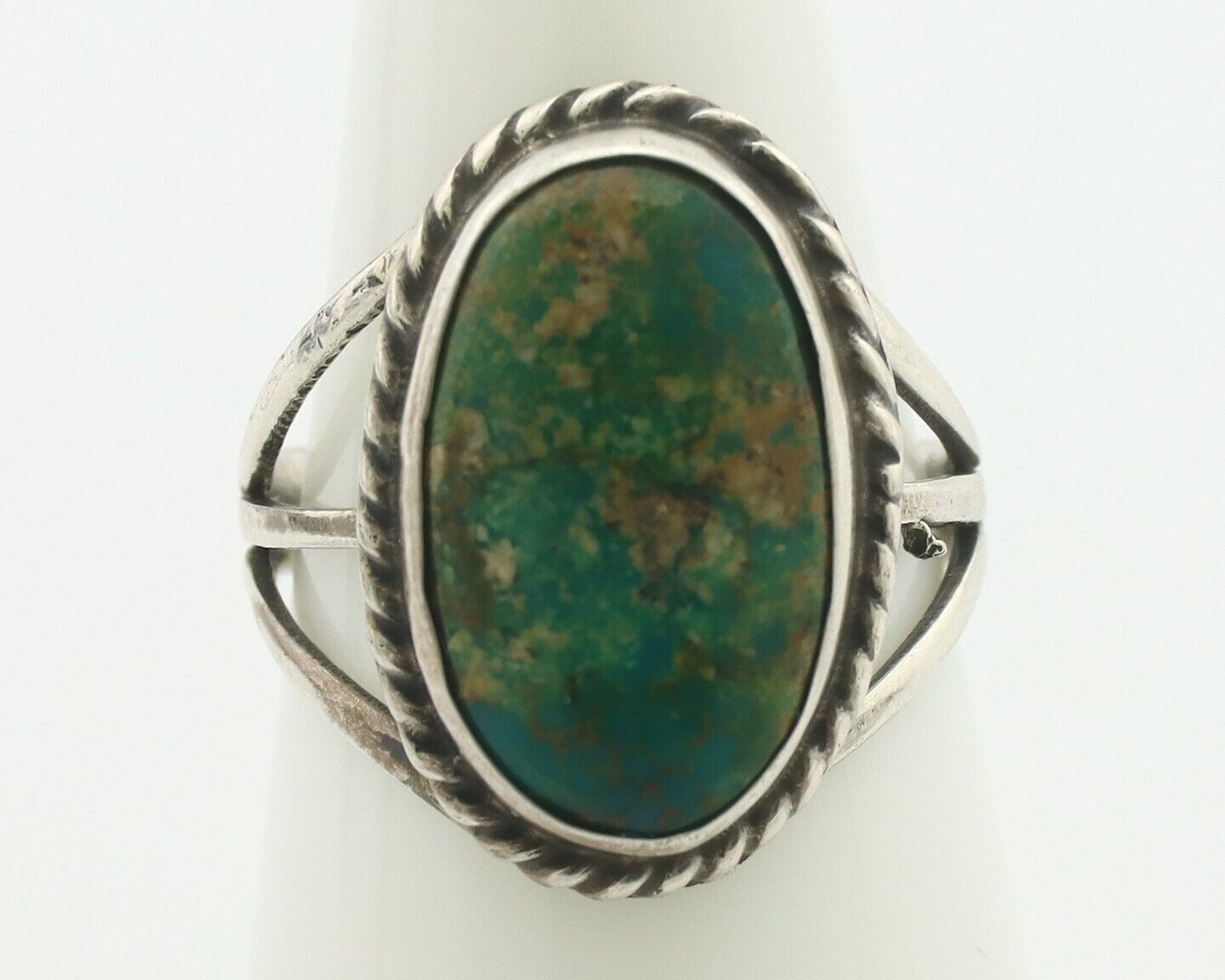 Navajo Handmade Ring .925 Silver Arizona Turquoise Native Artist C.80's