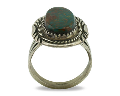 Navajo Ring .925 Silver Nevada Turquoise Native American Artist C.1980's