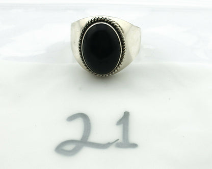 Navajo Ring .925 Silver Handmade Black Onyx Native American Artist C.80's