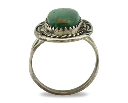 Navajo Ring .925 Silver Kingman Turquoise Native American Artist C.1980's