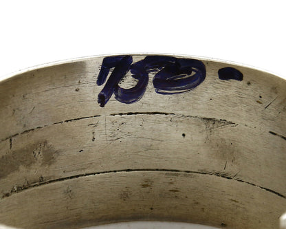 Women's Zuni Bracelet Inlaid Coral .925 Silver 3 Row Natural Mined C.80's