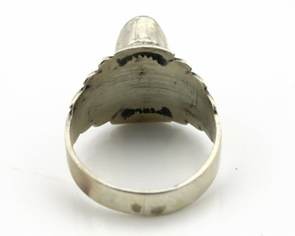 Navajo Ring .925 Silver Kingman Turquoise Artist Signed Apache C.80's