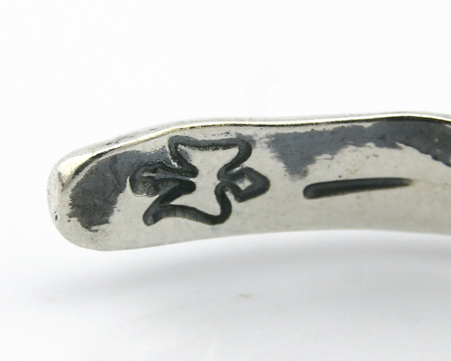 Navajo Bracelet .925 Silver Hand Stamped Arrow Head Artist I Montoya C.80's