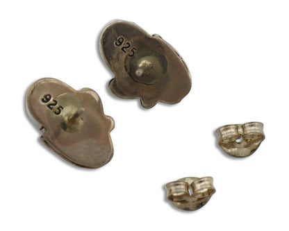 Navajo Earrings 925 Silver Natural Mined Turquoise Native American Artist C.80's