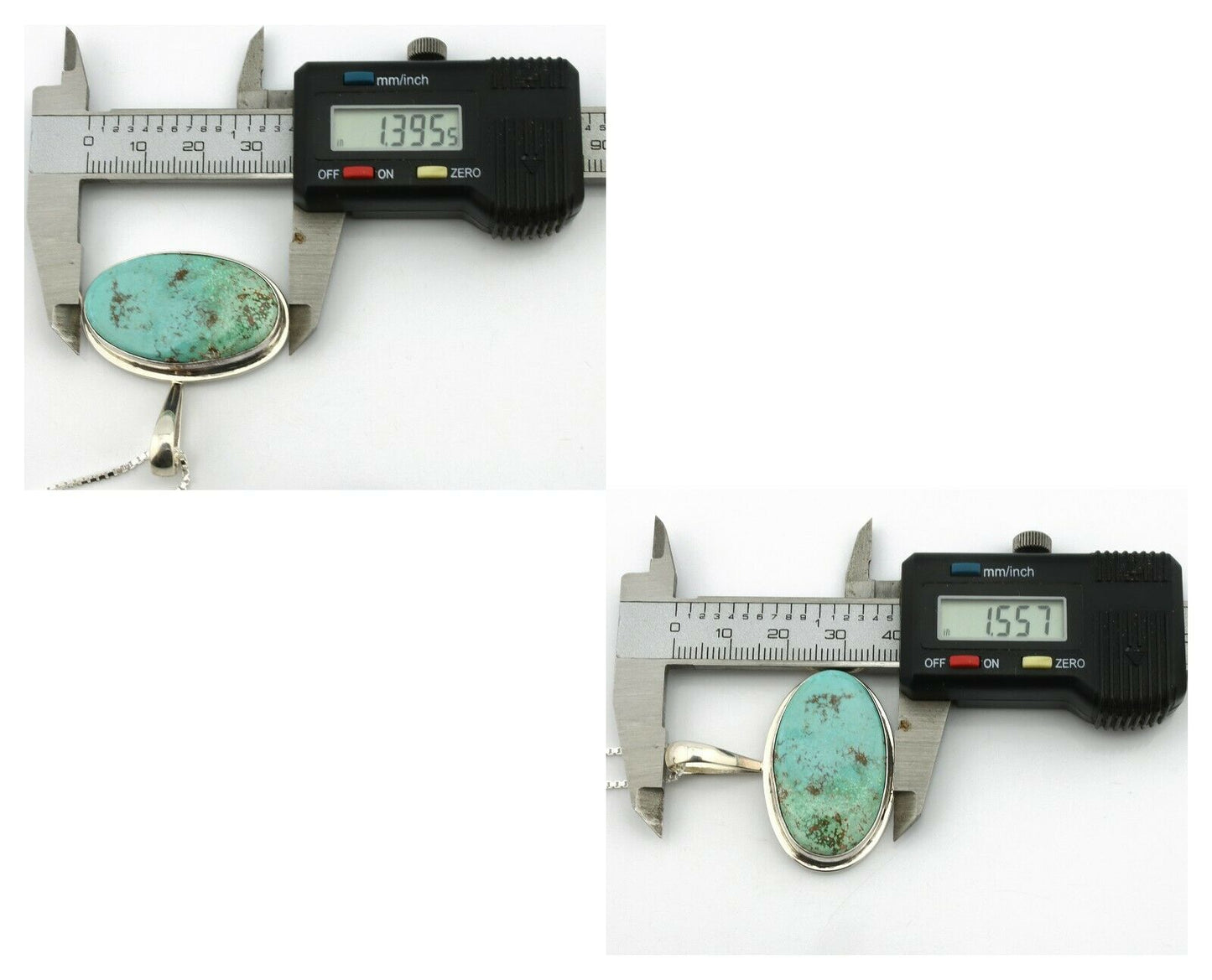 Navajo Pendant .925 Silver Fox Turquoise Artist Signed DZ C.80's