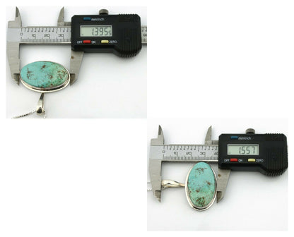 Navajo Pendant .925 Silver Fox Turquoise Artist Signed DZ C.80's
