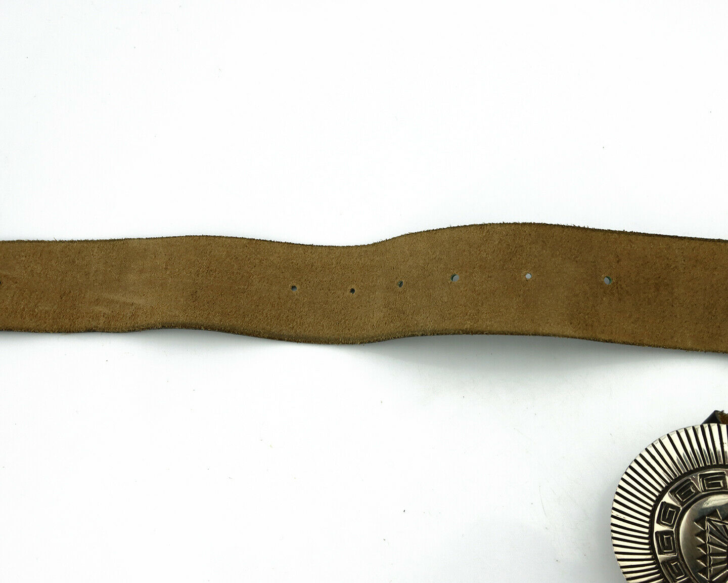 Navajo Concho Belt .925 Silver Hand Stamped Artist Signed LM C.80's