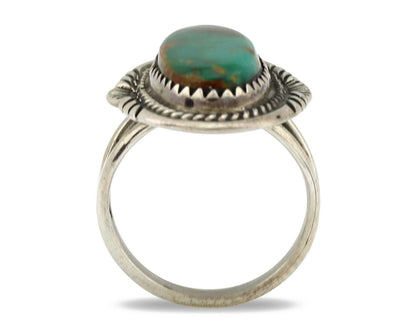 Navajo Ring .925 Silver Kingman Turquoise Native American Artist C.1980's