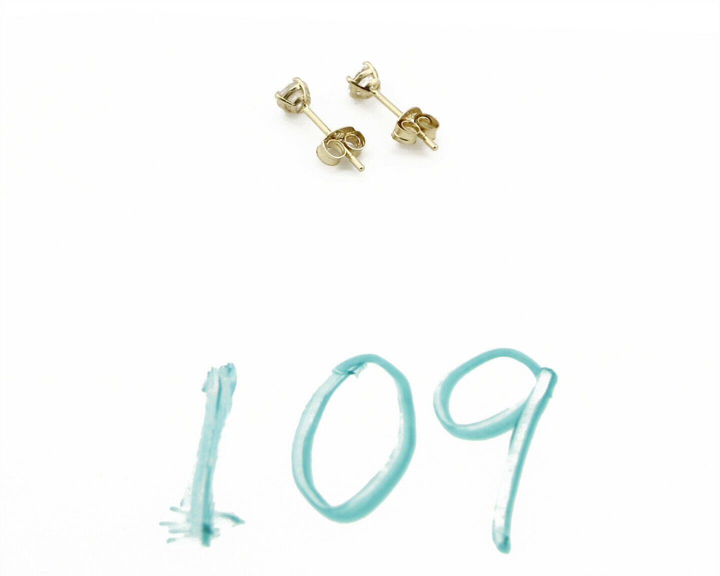 SOLID 14k Yellow Gold Basket 4 Prong 3.0mm Wide Simulated Diamond Stud Earrings