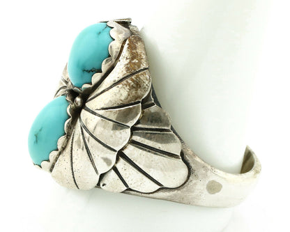 Navajo Ring .925 Silver Blue Turquoise Native American Artist C.80's