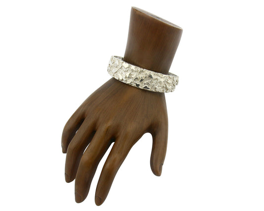 Navajo Bracelet .925 Silver Hand Stamped Arrow Head Signed Montoya C.80's