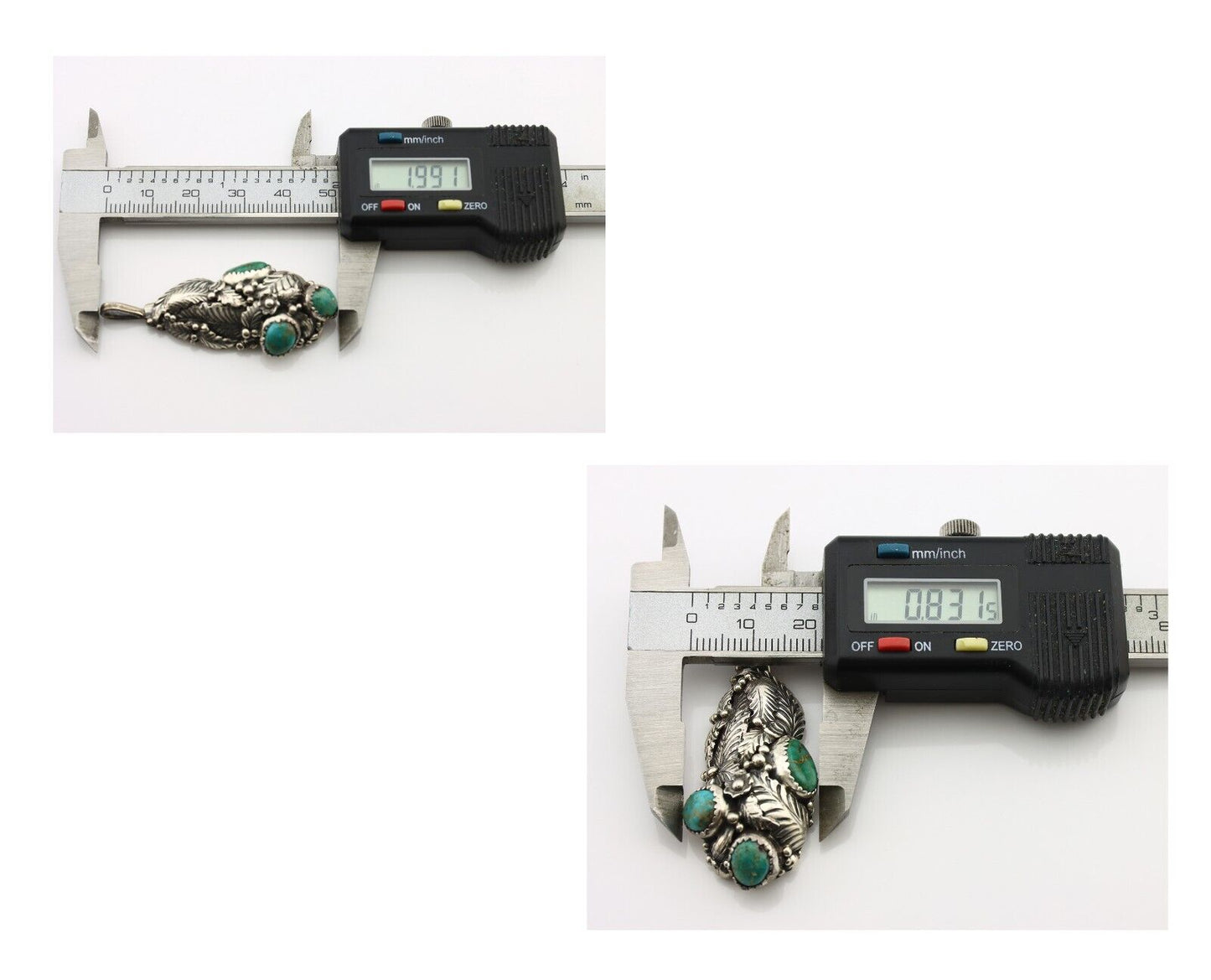 Navajo Pendant 925 Silver Natural Mined High Grade Turquoise Signed Tom Willeto