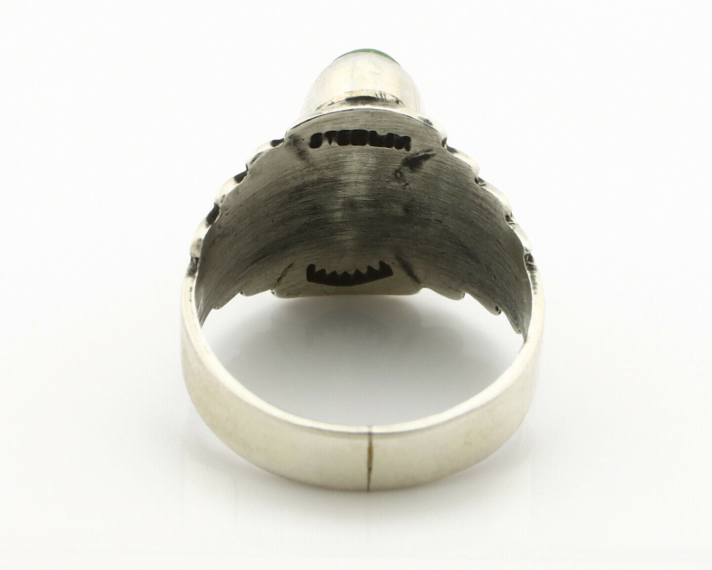 Navajo Ring .925 Silver Blue Green Arizona Turquoise Artist Signed Apache C.80's