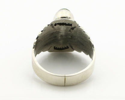 Navajo Ring .925 Silver Blue Green Arizona Turquoise Artist Signed Apache C.80's