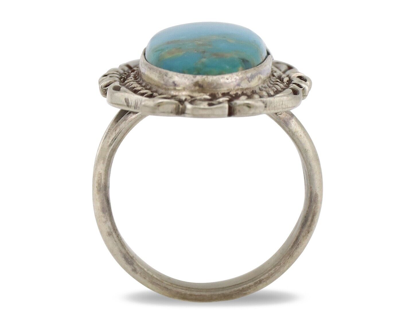 Navajo Ring 925 Silver Blue Turquoise Native Artist Signed Billy Eagle C.80s