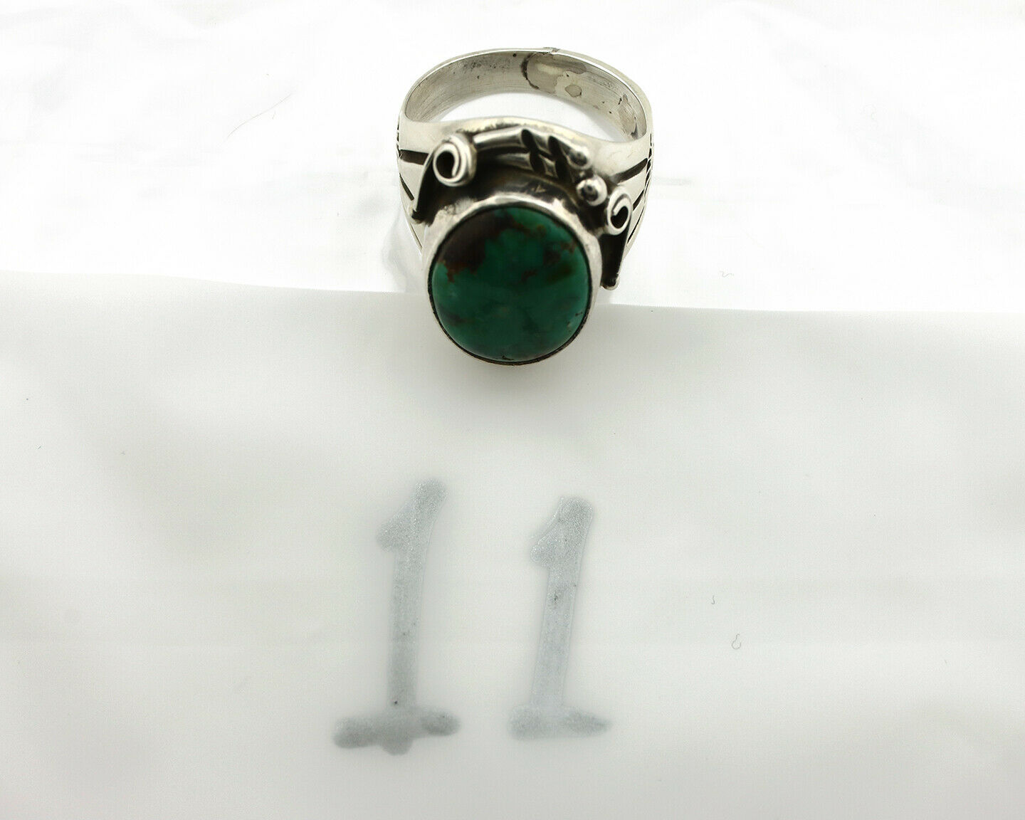 Navajo Ring .925 Silver Handmade Crescent Valley Native Artist C.80's