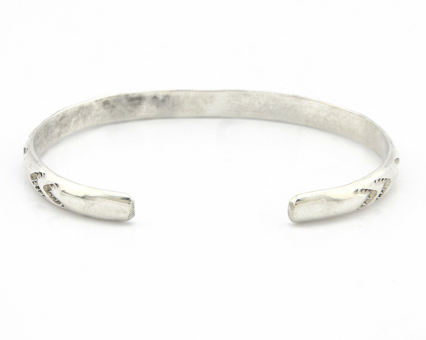 Navajo Bracelet .925 Silver Hand Stamped Arrow Head Artist Montoya C.80's