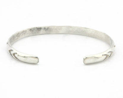 Navajo Bracelet .925 Silver Hand Stamped Arrow Head Artist Montoya C.80's