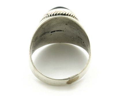 Navajo Ring .925 Silver Handmade Black Onyx Native American Artist C.80's