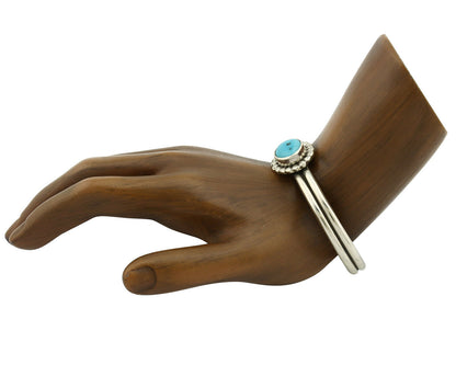 Navajo Bracelet .925 Silver Sleeping Beauty Turquoise Native American C.90's
